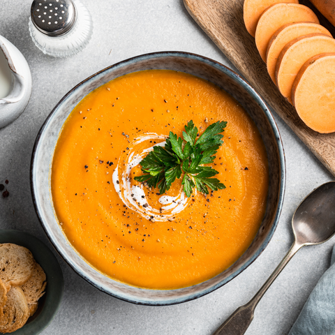 Crème de patate douce au sarrasin grillé