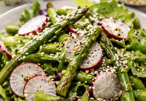 Vinaigrette aux asperges & fleur d'ail