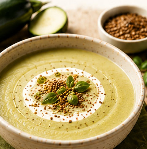 Soupe aux courgettes et graines de lin