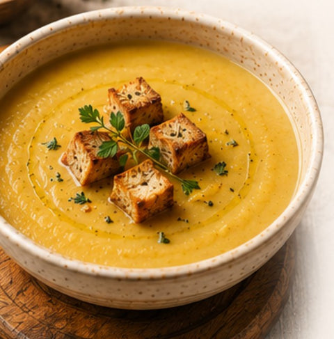 Crème de pois jaunes
