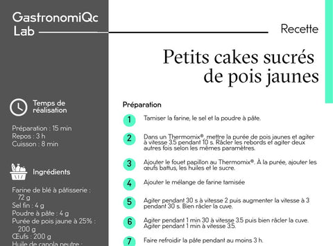 Petits cakes sucrés de pois jaunes