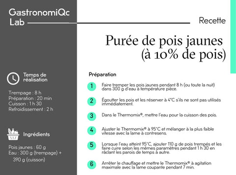 Purée de pois jaunes (à 10 % de pois)