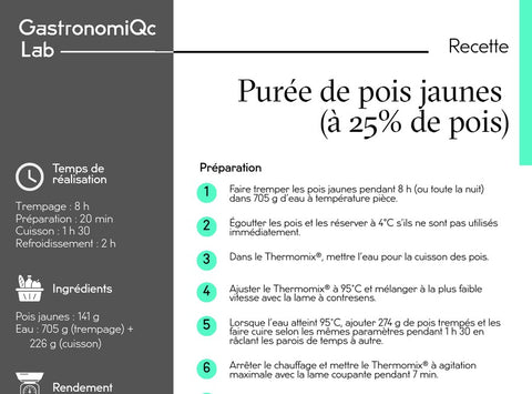 Purée de pois jaunes (à 25 % de pois)