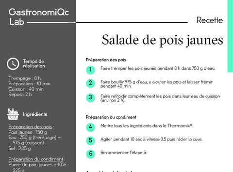 Salade de pois jaunes