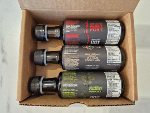 Coffret gourmand 3 x 100 ml – Les huiles aromatisées