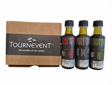 Coffret gourmand 3 x 100 ml – Les huiles aromatisées